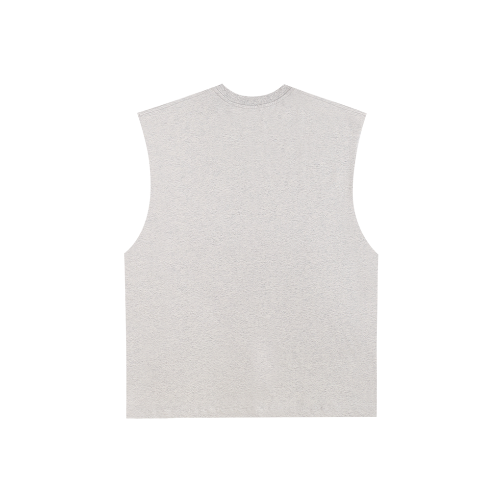 Camiseta sin mangas de algodón con borde sin rematar