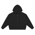 Unisex Waffle Boxy Full Zip Hoodie