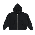 Felpa con cappuccio squadrata full-zip in pile