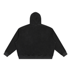Unisex Vintage Wash Boxy Waffle Full Zip Hoodie