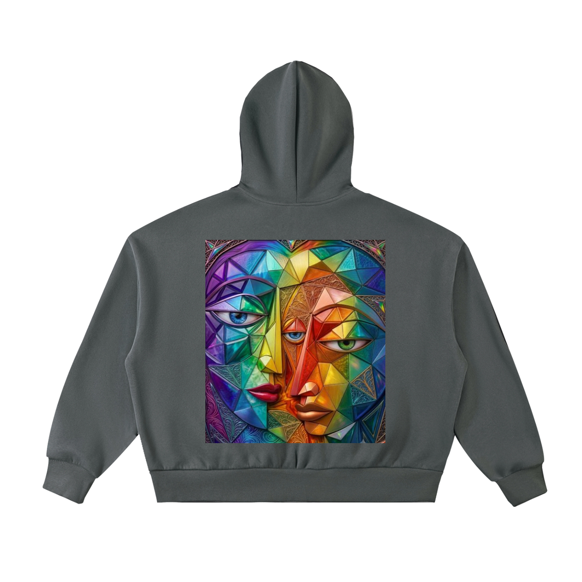 Fleeced Full-Zip Boxy Hoodie
