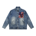 Vintage Wash Zip Up Denim Jacket