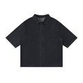 Camicia unisex in lyocell con lavaggio vintage e spalle scese