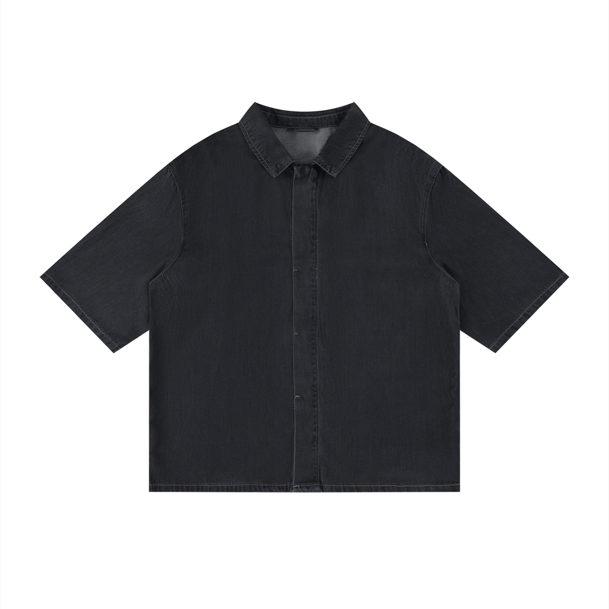 Camicia unisex in lyocell con lavaggio vintage e spalle scese