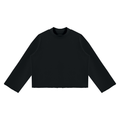 Felpa unisex boxy con collo alto e bordo grezzo