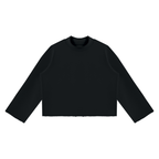 Felpa unisex boxy con collo alto e bordo grezzo