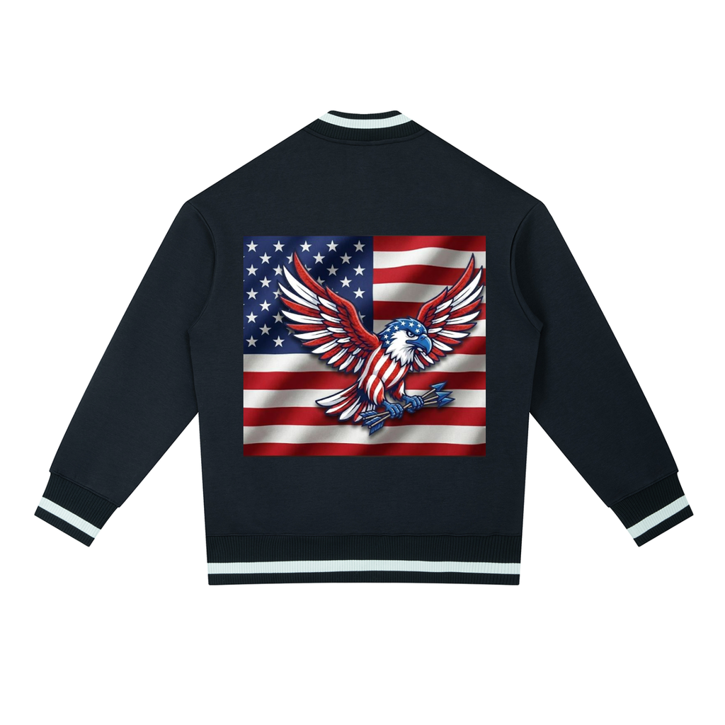 Contrast Piping Zip Bomber Jacket