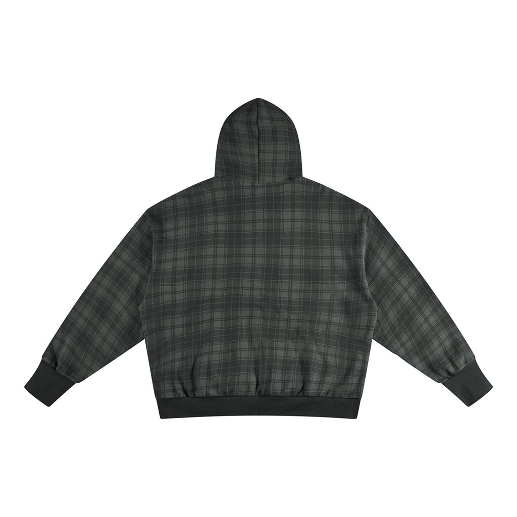 Felpa con cappuccio unisex a quadri color block