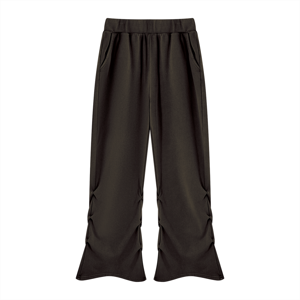 Pantaloni della tuta da donna arricciati con lavaggio vintage