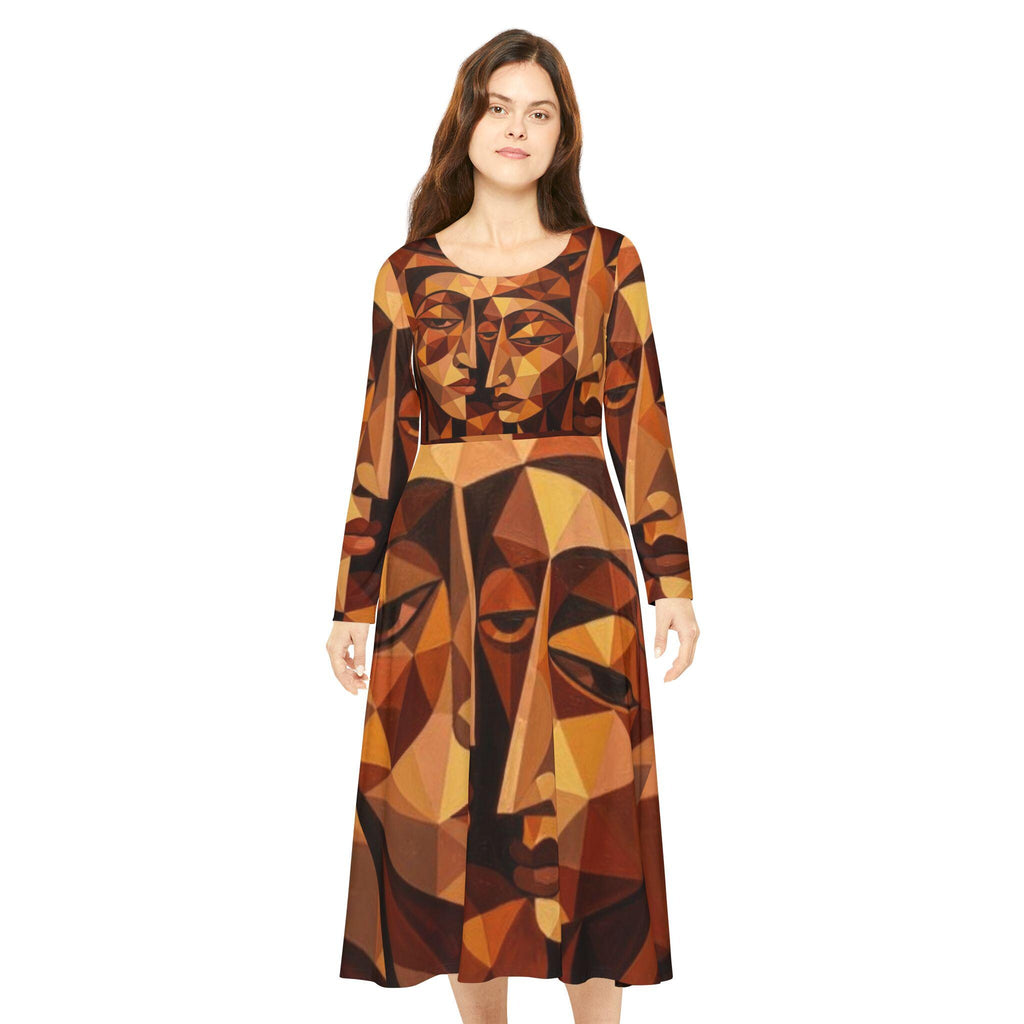 Women's Long Sleeve Dance Dress (AOP) "No More Stolen Sisters!" #mmiwg Collection