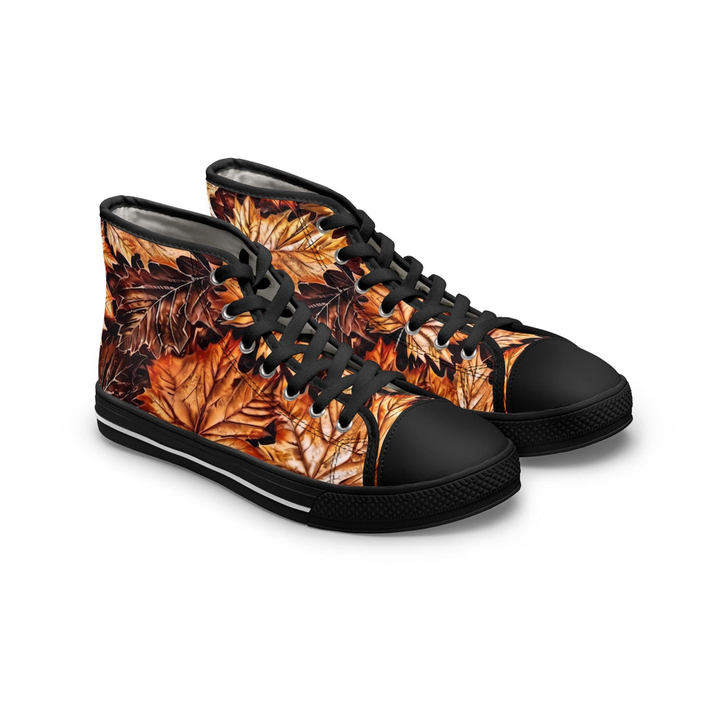 Zapatillas Altas Hojas de Otoño | Zapatos de Lona con Patrón de Hojas de Otoño
