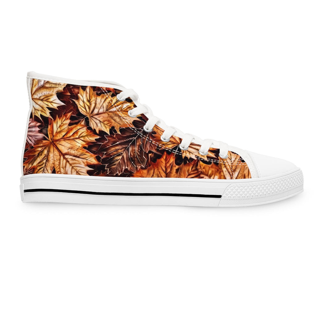 Zapatillas Altas Hojas de Otoño | Zapatos de Lona con Patrón de Hojas de Otoño