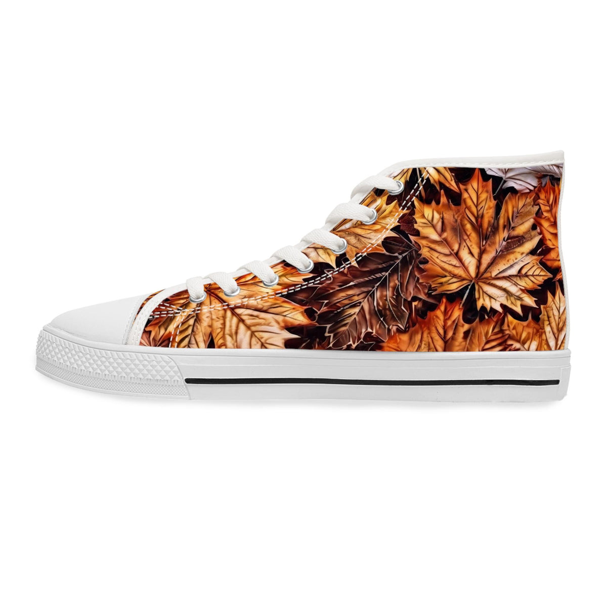 Zapatillas Altas Hojas de Otoño | Zapatos de Lona con Patrón de Hojas de Otoño