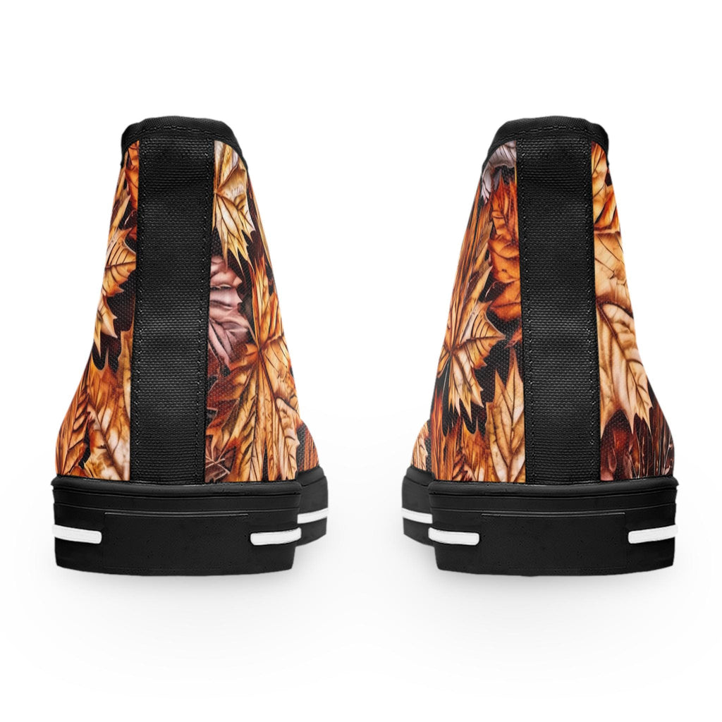 Zapatillas Altas Hojas de Otoño | Zapatos de Lona con Patrón de Hojas de Otoño