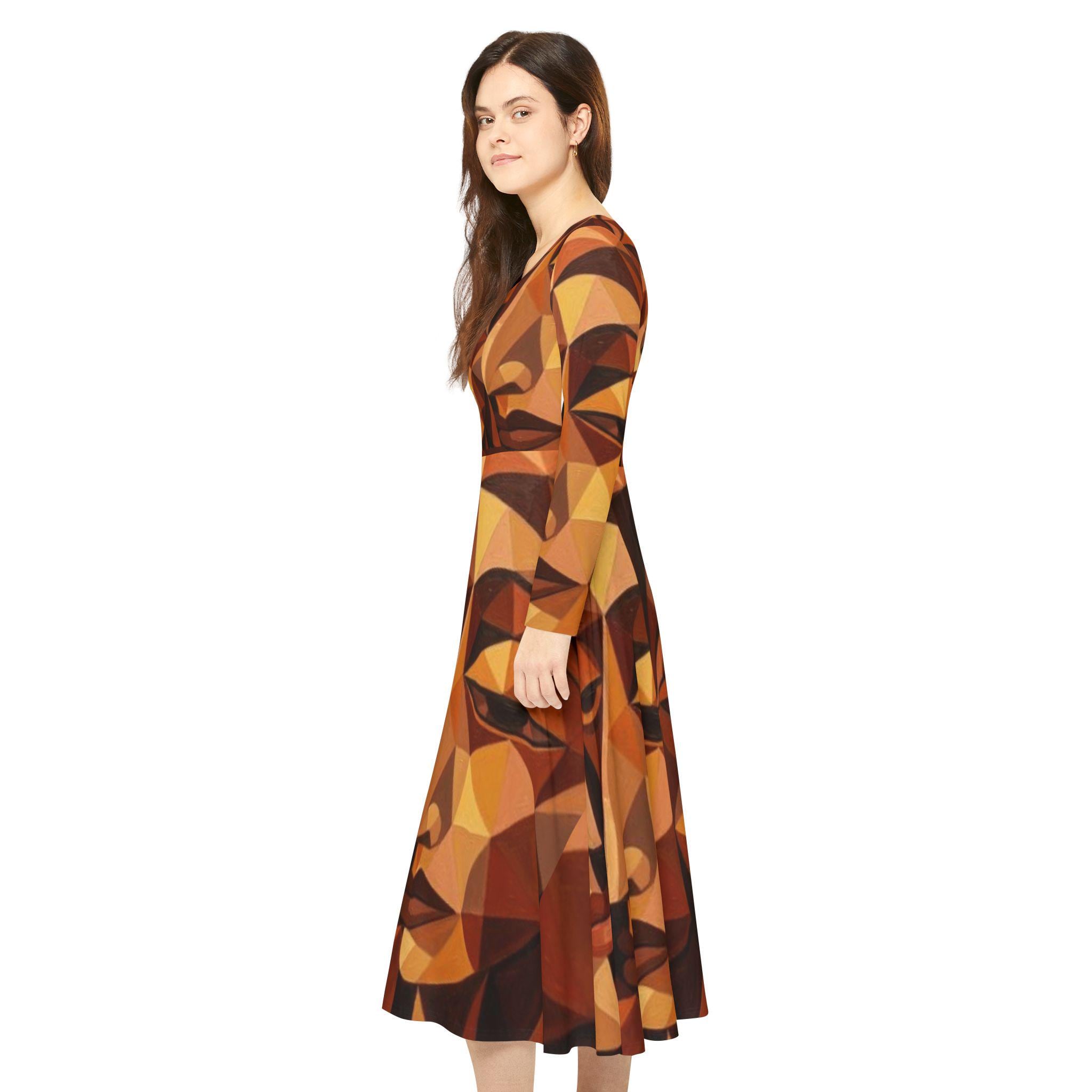 Women's Long Sleeve Dance Dress (AOP) "No More Stolen Sisters!" #mmiwg Collection