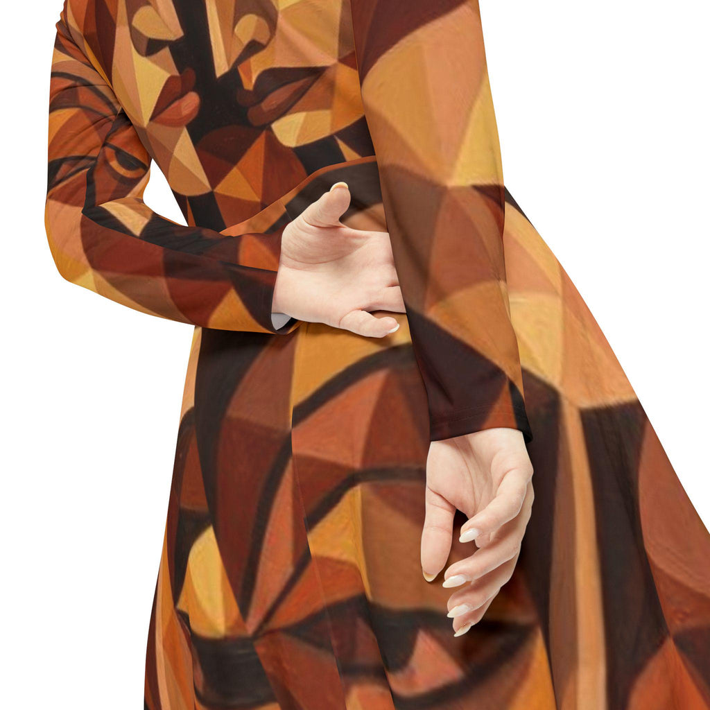 Women's Long Sleeve Dance Dress (AOP) "No More Stolen Sisters!" #mmiwg Collection