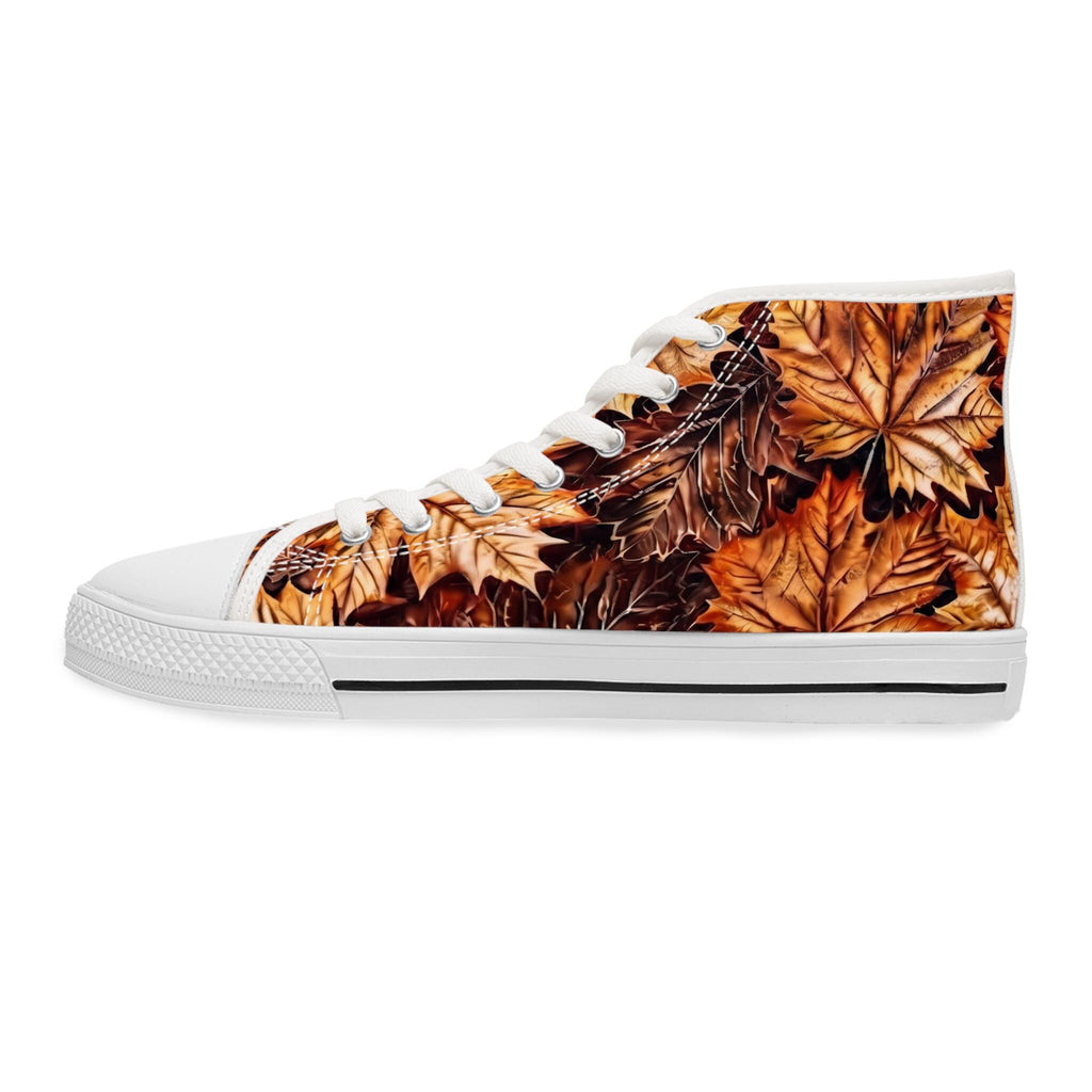 Zapatillas Altas Hojas de Otoño | Zapatos de Lona con Patrón de Hojas de Otoño