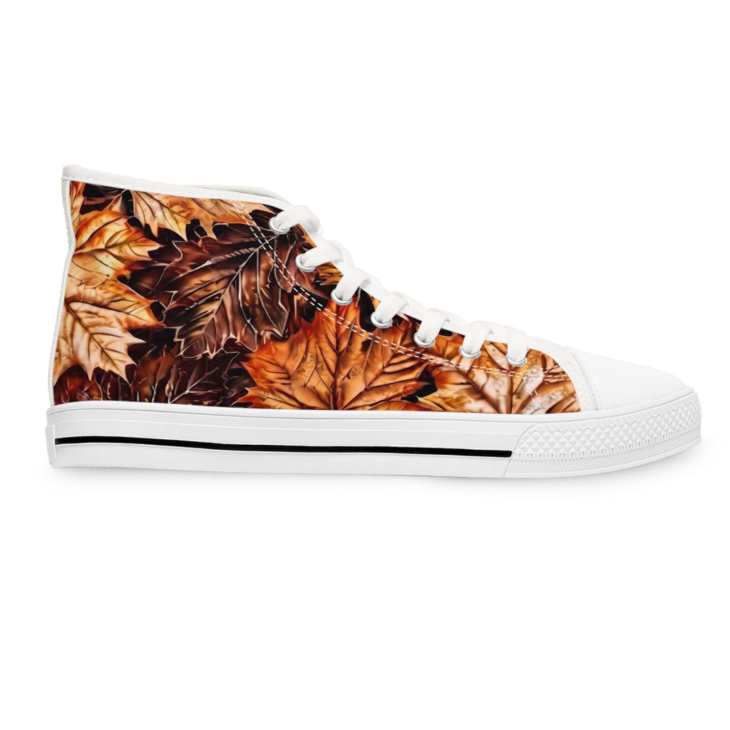 Zapatillas Altas Hojas de Otoño | Zapatos de Lona con Patrón de Hojas de Otoño