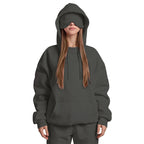 Women's Travel Nap Hoodie with Built-in Eye Mask|DTF