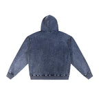 Men’s Washed Denim Pullover Hoodie|380GSM DTF