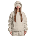 Women's Travel Nap Hoodie with Built-in Eye Mask|DTF