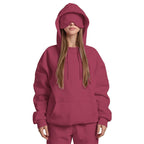 Women's Travel Nap Hoodie with Built-in Eye Mask|DTF