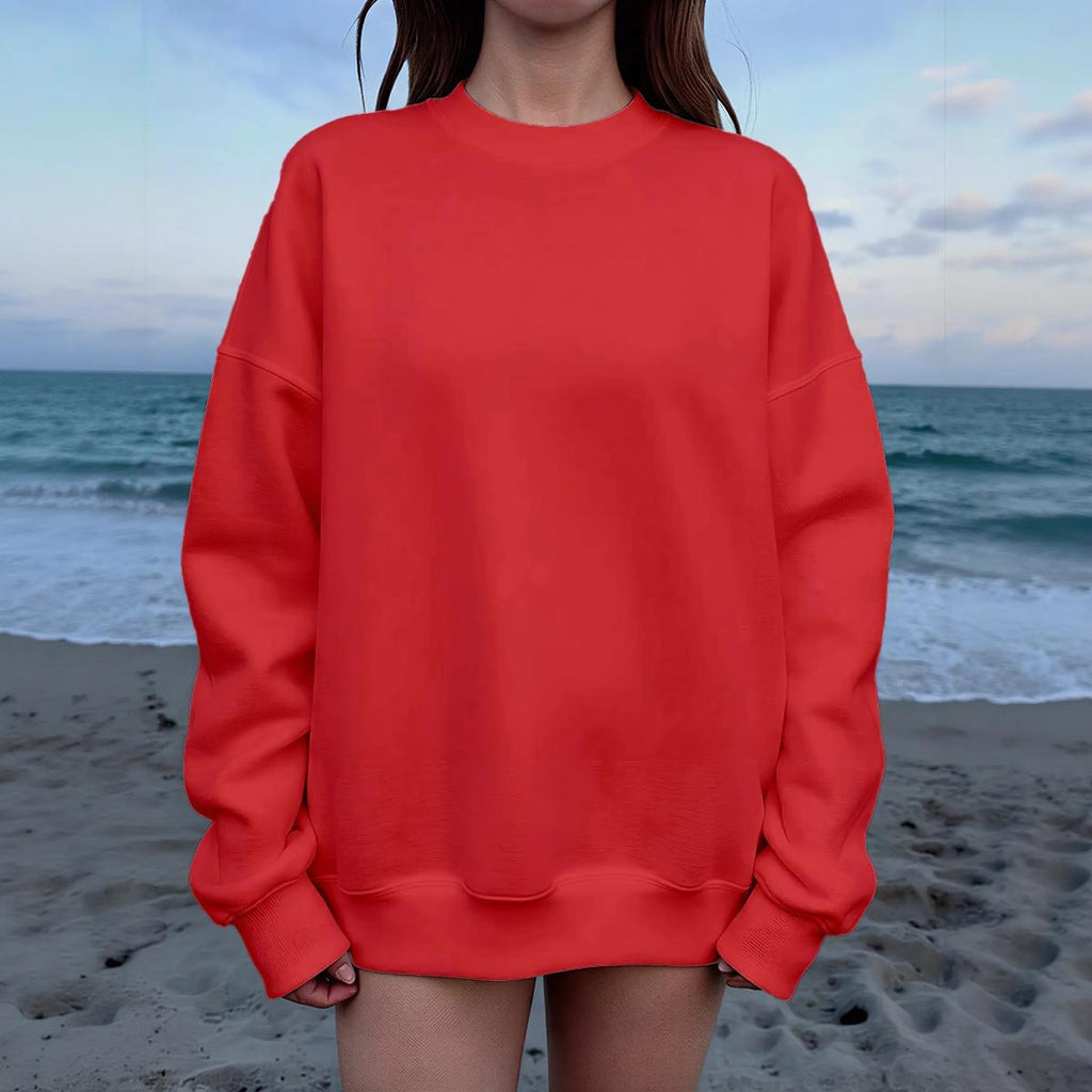 Women's Drop Shoulder Crew Neck Sweatshirt|DTF