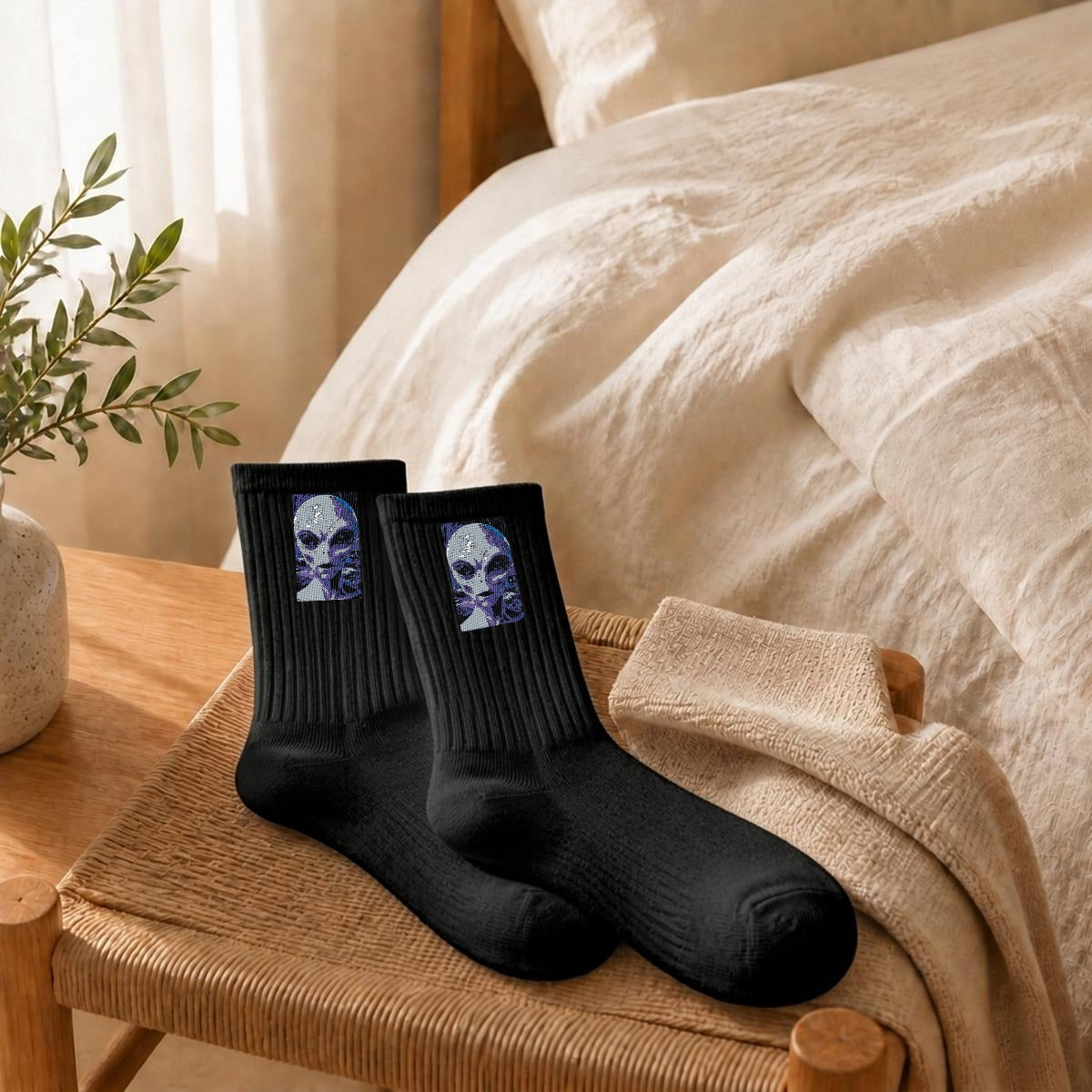 Embroidery Sports Cotton Crew Socks|Cotton